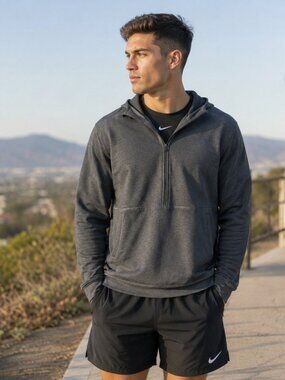 NWT Nike Dri-FIT Training 1/2 Zip Pullover XL Grey Athletic Long Sleeve DD2186-